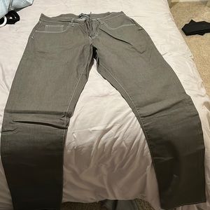 Dark grey luxury pants blue delta.